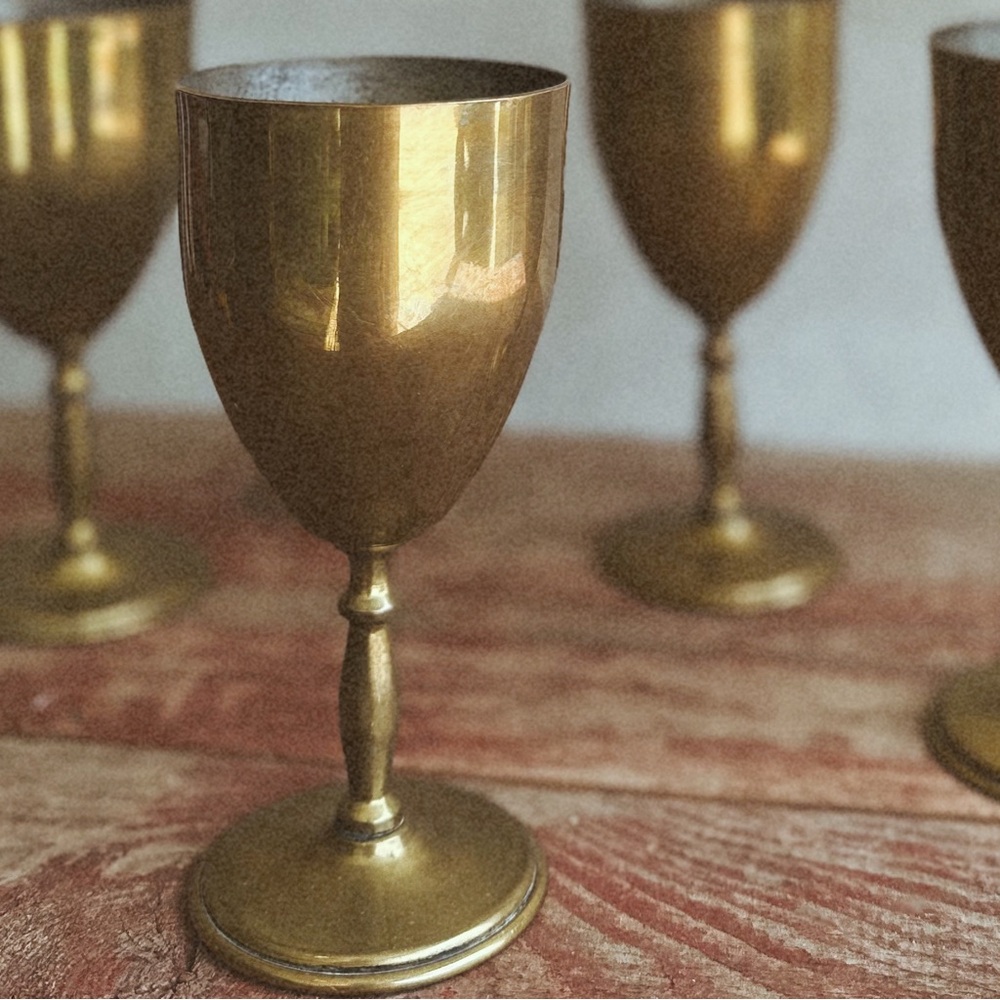 Artisan made brass goblets